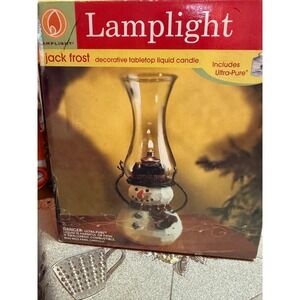 Lamplight Jack Frost Snowman Decorative Tabletop Liquid Candle Oil Lamp New